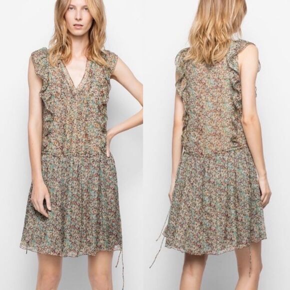 Zadig & Voltaire Floral Silk Mini Dress - Picture 1 of 9